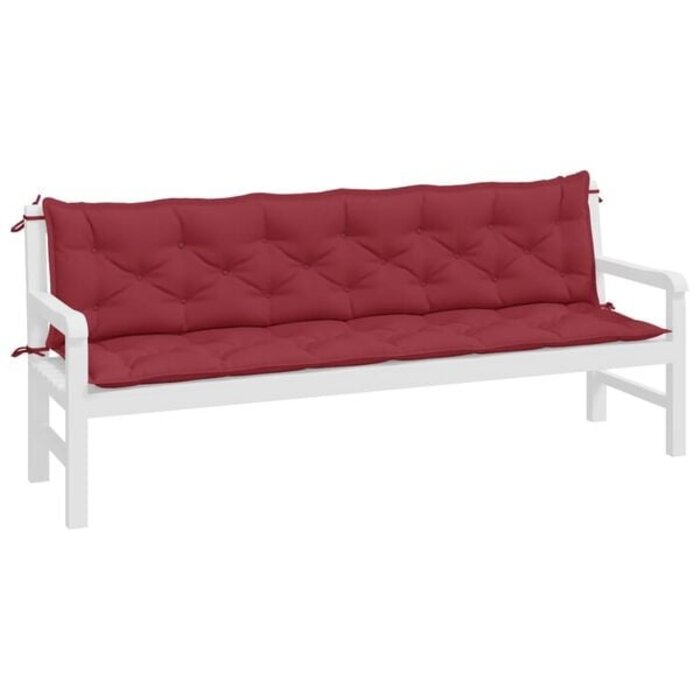 Gartenbankauflagen 2er Set 200x50x7cm Weinrot - 34% Rabatt