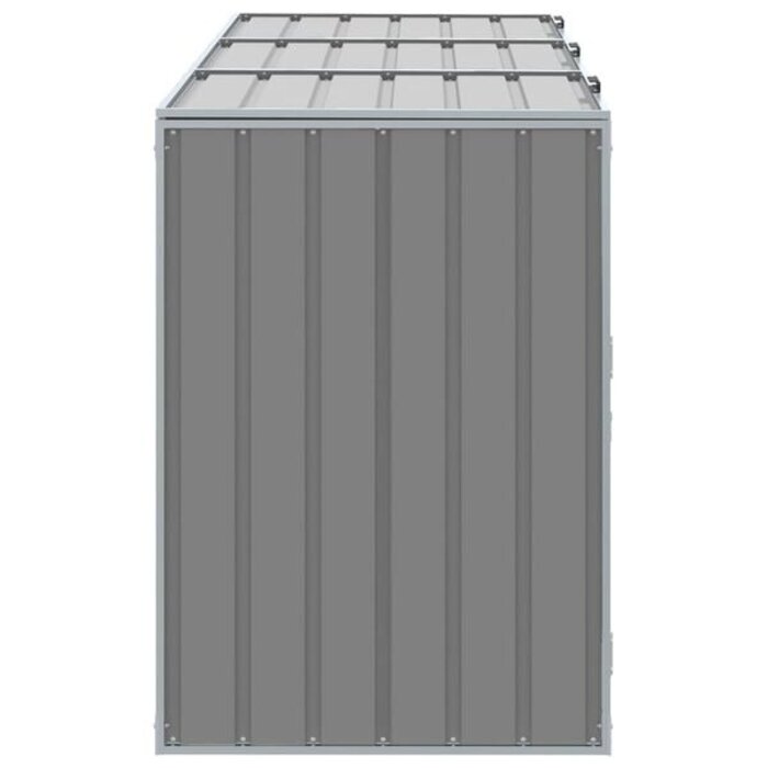 Mülltonnenbox für 3 Tonnen Stahl Grau - 37% Rabatt
