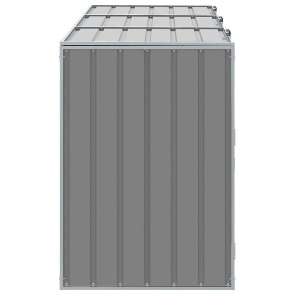 Mülltonnenbox für 3 Tonnen Stahl Grau - 37% Rabatt