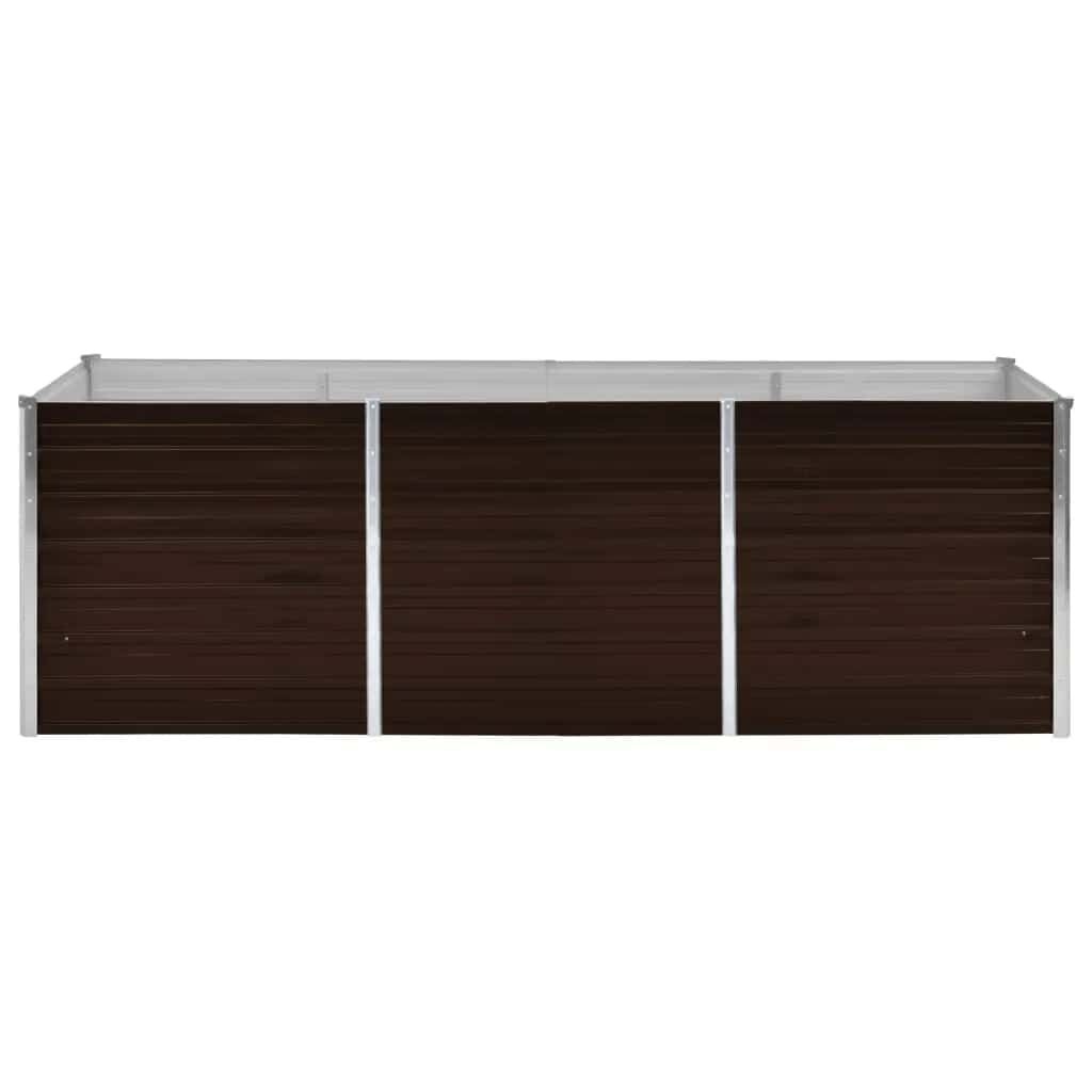 Vidaxl Großes Hochbeet aus verzinktem Stahl, 240x80x77 cm, Braun - 34% Rabatt