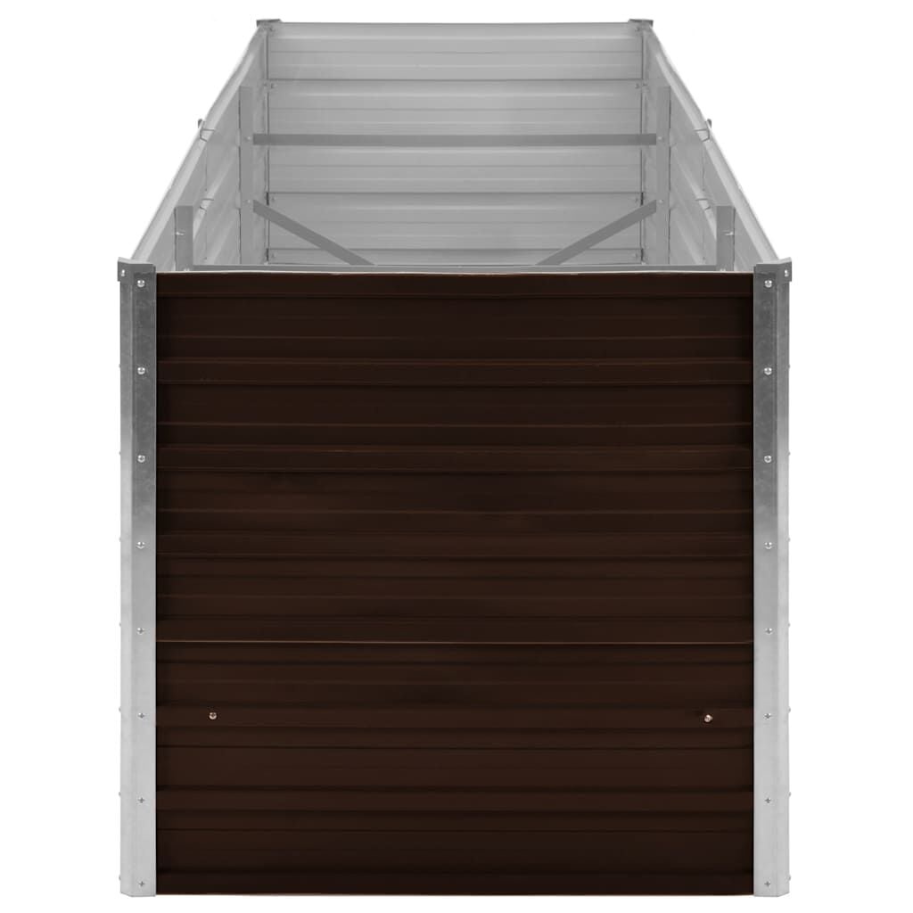 Vidaxl Großes Hochbeet aus verzinktem Stahl, 240x80x77 cm, Braun - 34% Rabatt