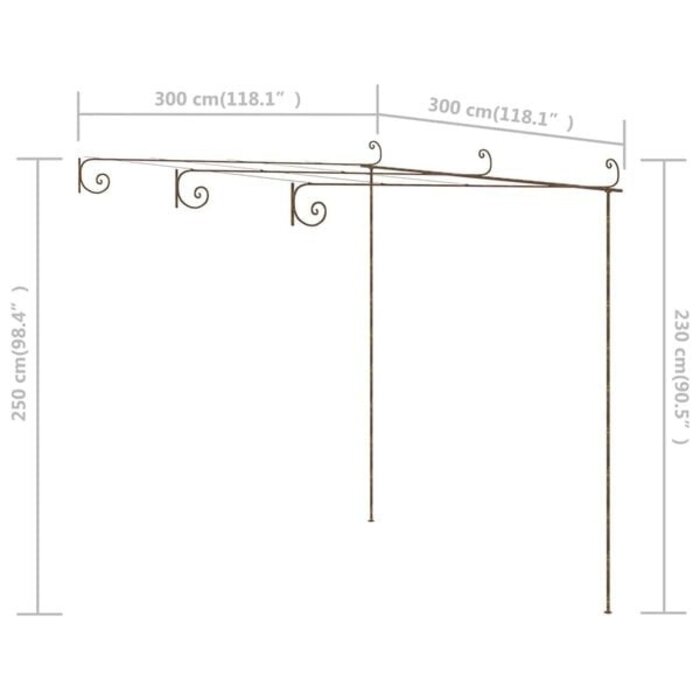 Vidaxl Gartenpergola aus Schmiedeeisen antikbraun 3x3m - 35% Rabatt