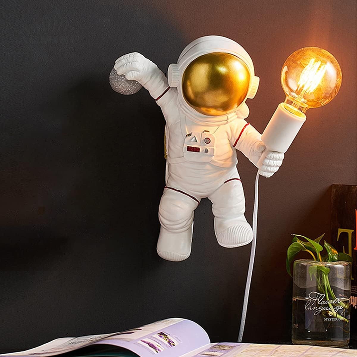 Astronaut Kinder-Wandlampe, Weiß, 32 cm - 34% Rabatt