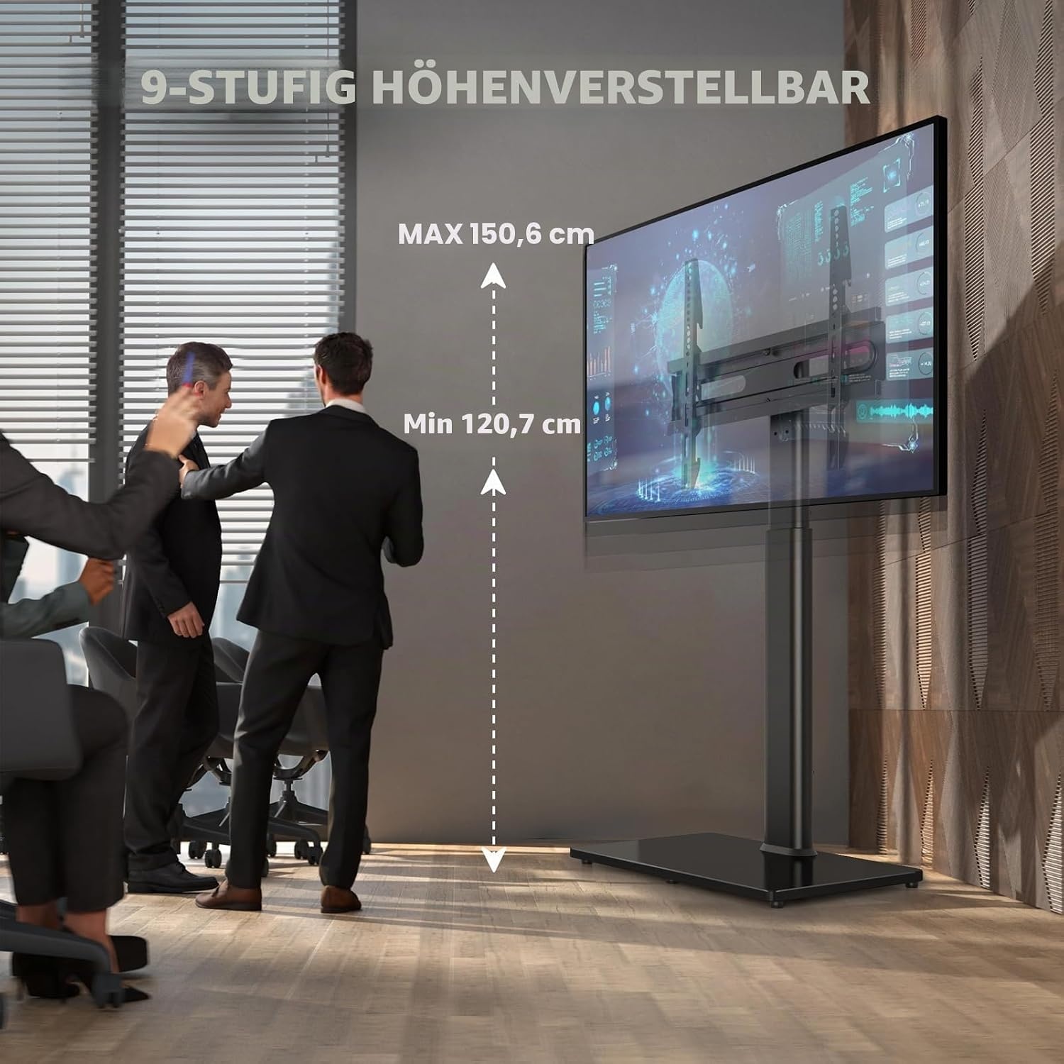 Universeller TV-Bodenständer, schwenkbar, 27-65 Zoll - 34% Rabatt