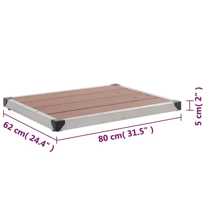 Vidaxl Außenduschen-Bodenplatte 80x62 cm WPC - 35% Rabatt