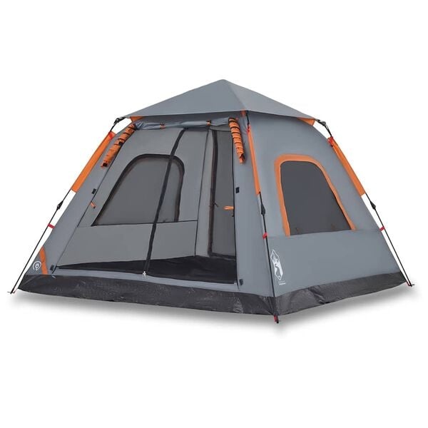 Vidaxl 5-Personen-Kuppelzelt mit Schnellaufbausystem - Grau/Orange - 35% Rabatt
