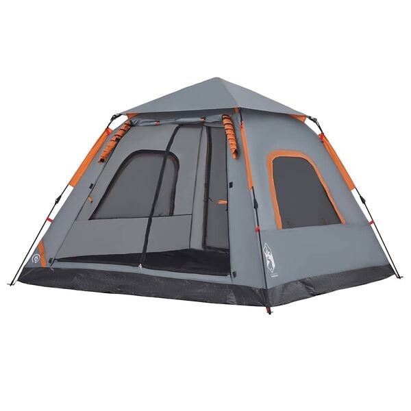 Vidaxl 5-Personen-Kuppelzelt mit Schnellaufbausystem - Grau/Orange - 35% Rabatt