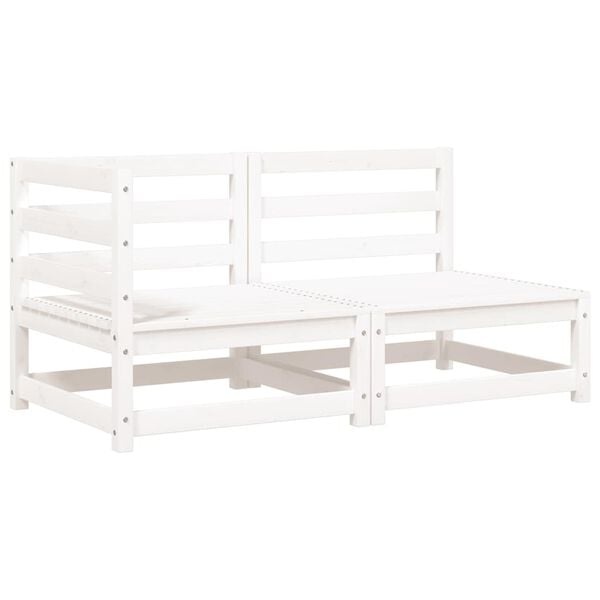 Vidaxl 2-Sitzer Gartenbank Kiefer massiv Weiß 140cm inkl. Kissen - 35% Rabatt