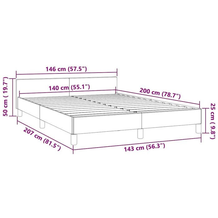 Vidaxl Bettgestell 140x200 cm aus schwarzem Samt - 34% Rabatt