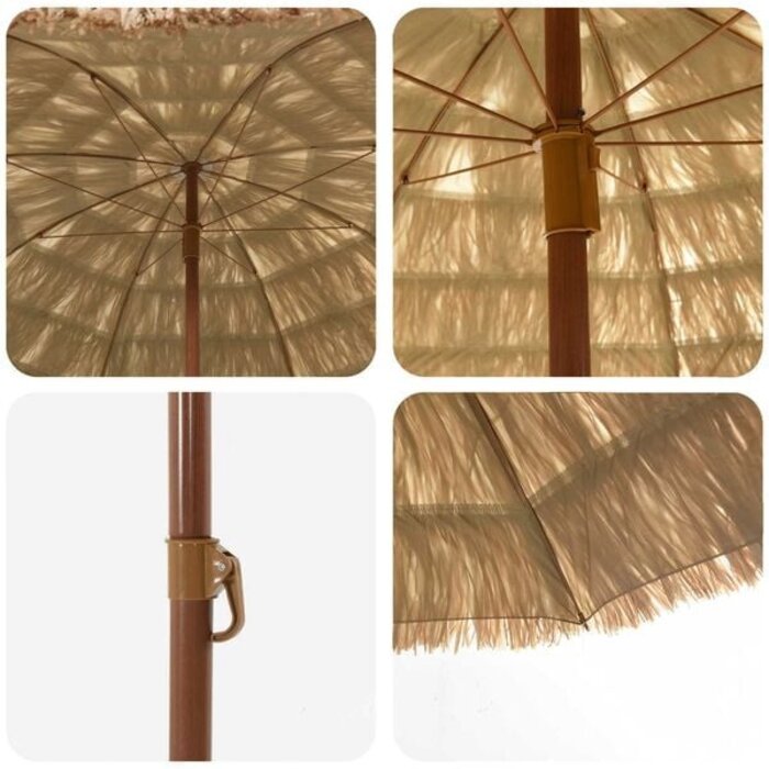 Vidaxl Großer Strand- und Gartenparasol, Naturfarben - 34% Rabatt