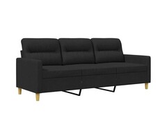 Vidaxl Modernes 3-Sitzer Sofa 180 cm in Schwarz - 52% Rabatt