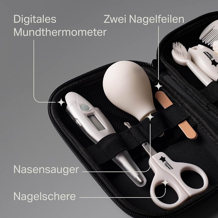 9-teiliges Baby Pflege-Set - Schwarz - 29% Rabatt