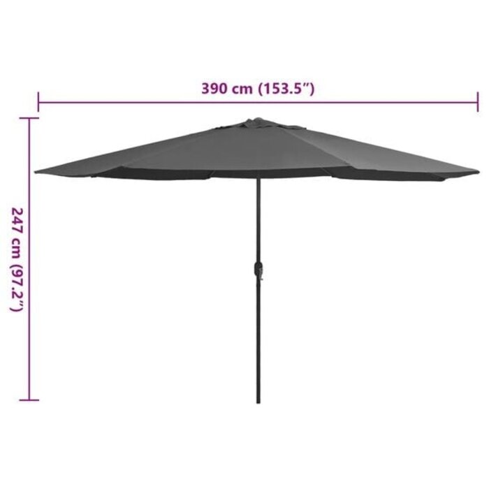 Vidaxl Luxus Sonnenschirm Anthrazit 390 cm - 34% Rabatt