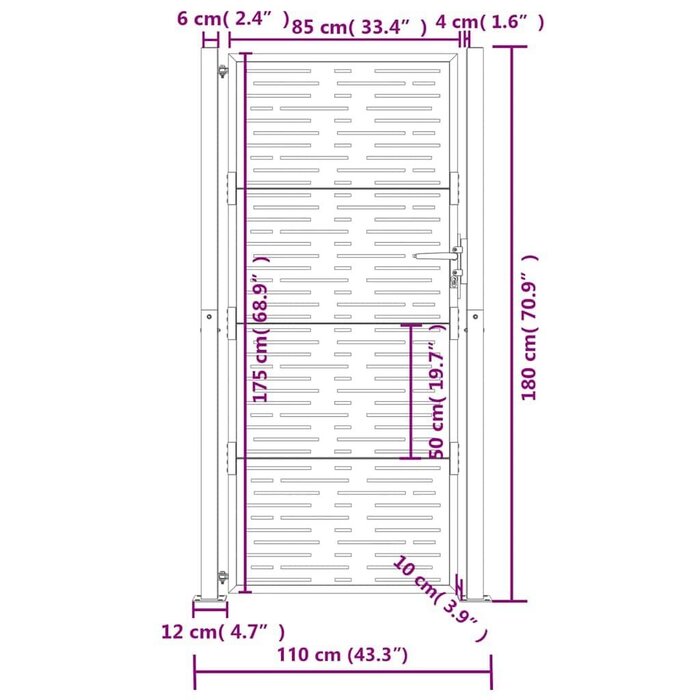 Vidaxl Gartentor 105x180 cm Anthrazit Stahl - 35% Rabatt