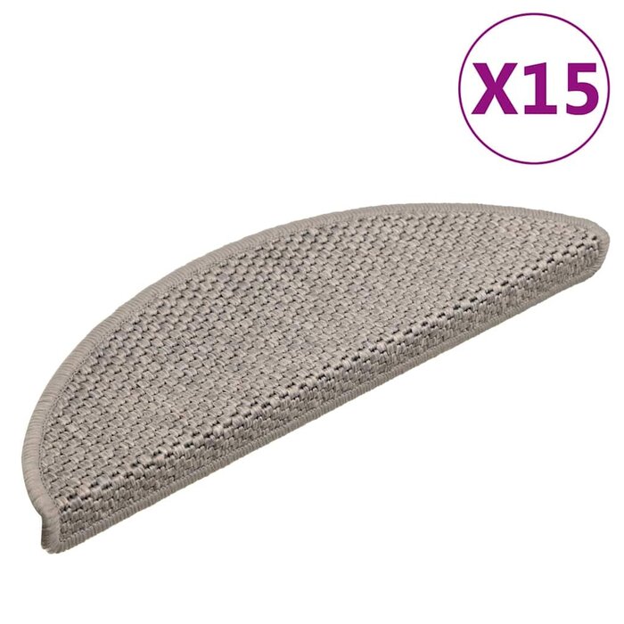 Vidaxl 15x Treppenmatten Sisal-Optik Silber 56x17cm - 34% Rabatt
