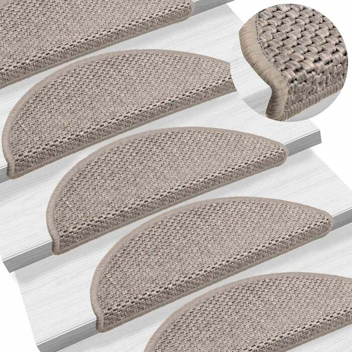Vidaxl 15x Treppenmatten Sisal-Optik Silber 56x17cm - 34% Rabatt