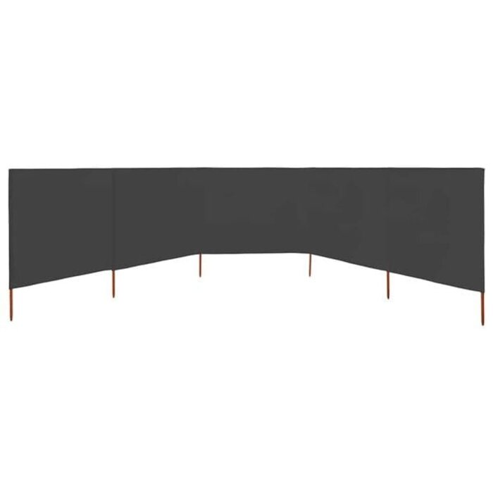 Vidaxl 5-tlg. Windschutz 600x160 cm, anthrazit, Stoff/Holz - 34% Rabatt