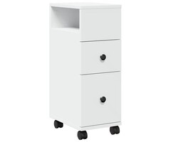 Vidaxl Schmaler Badschrank mit Rollen 23 x 33 x 65 cm Weiß - 50% Rabatt