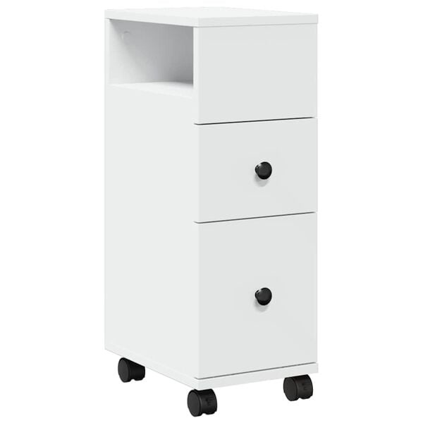 Vidaxl Schmaler Badschrank auf Rollen, Weiß, 23x33x65 cm - 33% Rabatt