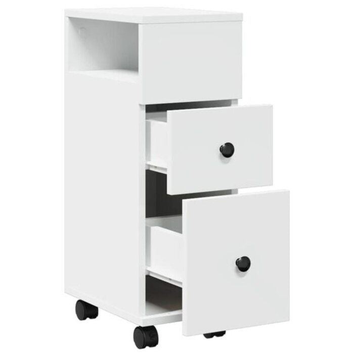 Vidaxl Schmaler Badschrank auf Rollen, Weiß, 23x33x65 cm - 33% Rabatt