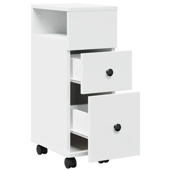 Vidaxl Schmaler Badschrank auf Rollen, Weiß, 23x33x65 cm - 33% Rabatt