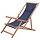 Klappbarer Strandstuhl, Eukalyptusholz, Blau, 3-fach verstellbar - 46% Rabatt