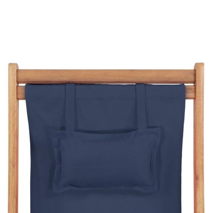 Vidaxl Klappbarer Strandstuhl, Eukalyptusholz, Blau, 3-fach verstellbar - 46% Rabatt