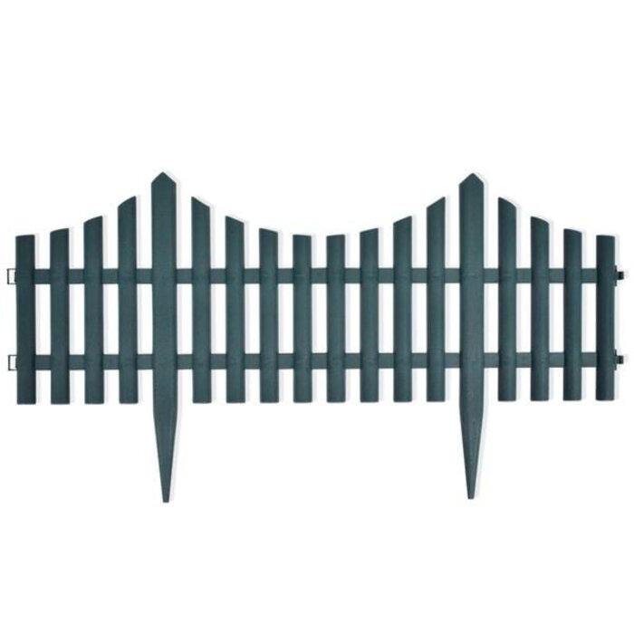 Vidaxl Beeteinfassung 10 m, 17-tlg. Grün - 31% Rabatt