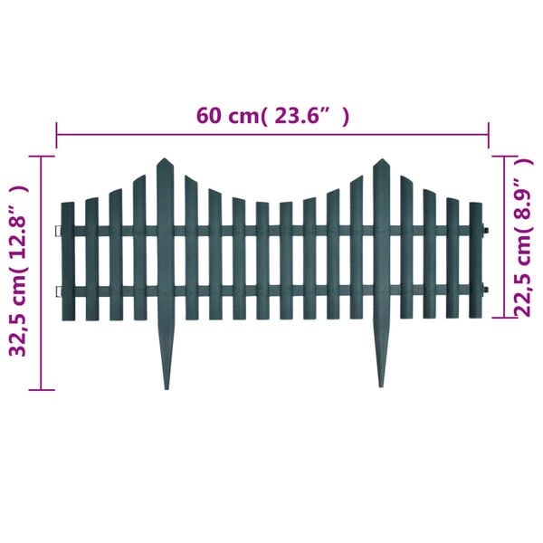 Vidaxl Beeteinfassung 10 m, 17-tlg. Grün - 31% Rabatt