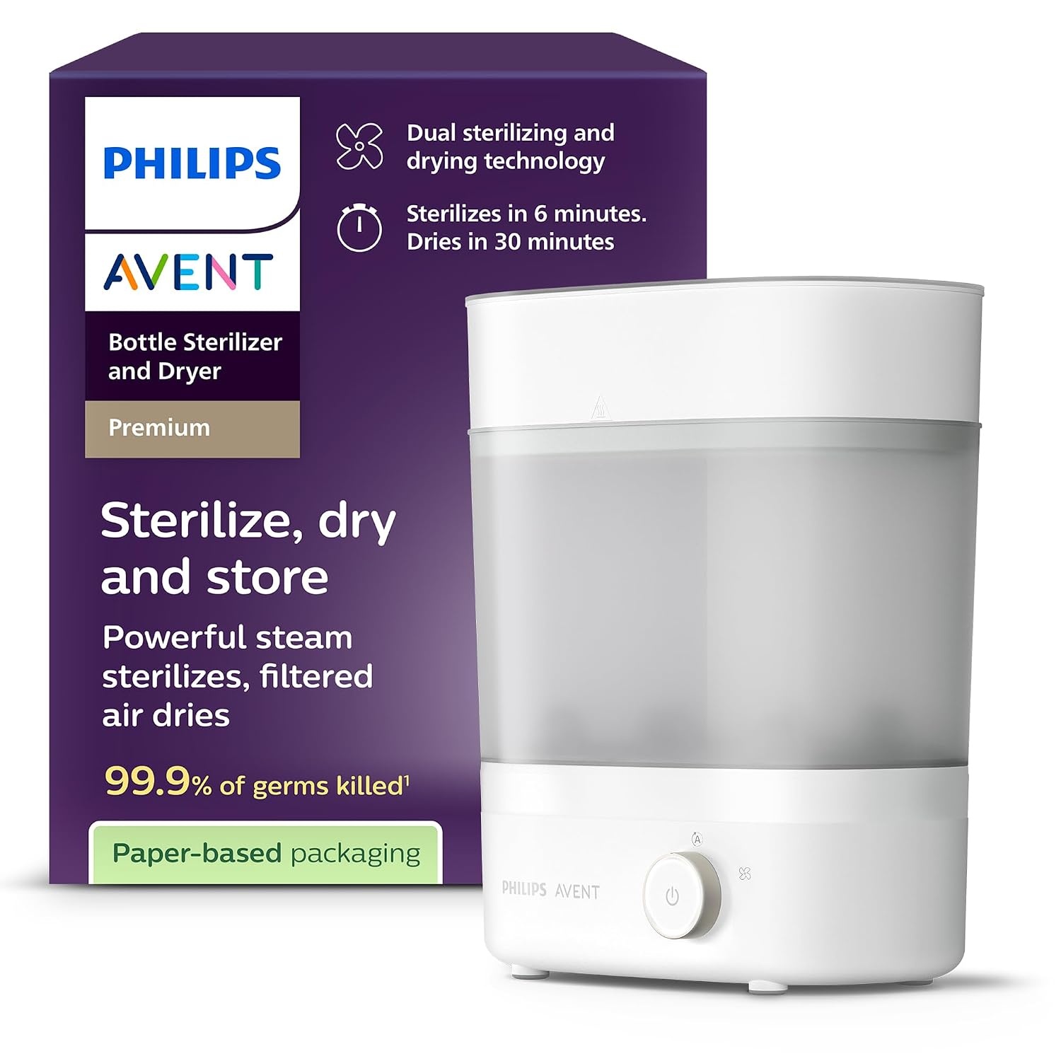 Philips Avent Elektrischer Flaschensterilisator & Trockner - 34% Rabatt - Weiß