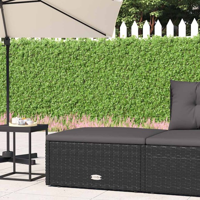 Vidaxl Fußhocker mit Kissen Poly-Rattan Schwarz - 32% Rabatt