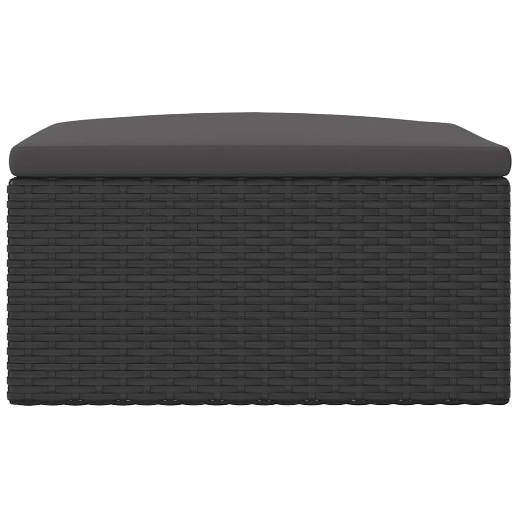 Vidaxl Fußhocker mit Kissen Poly-Rattan Schwarz - 32% Rabatt