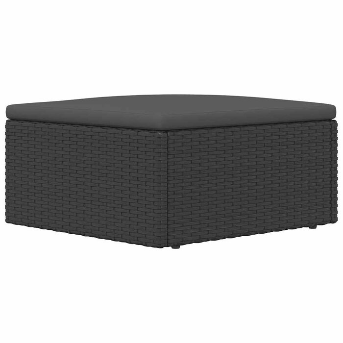 Vidaxl Fußhocker mit Kissen Poly-Rattan Schwarz - 32% Rabatt