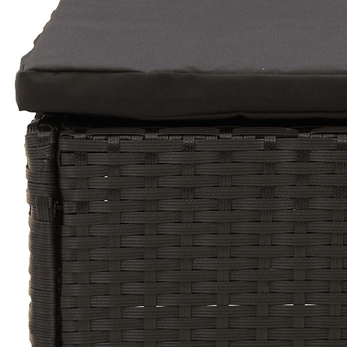 Vidaxl Fußhocker mit Kissen Poly-Rattan Schwarz - 32% Rabatt