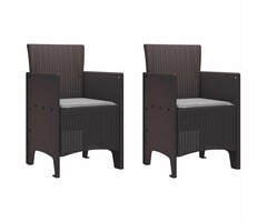 Vidaxl 2er-Set Gartenstühle Polypropylen Braun - 46% Rabatt