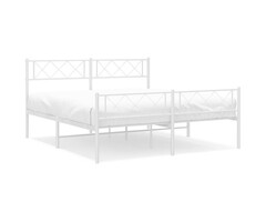 Vidaxl Metallbett 120x200 cm in Weiß - Robustes Bettgestell - 51% Rabatt