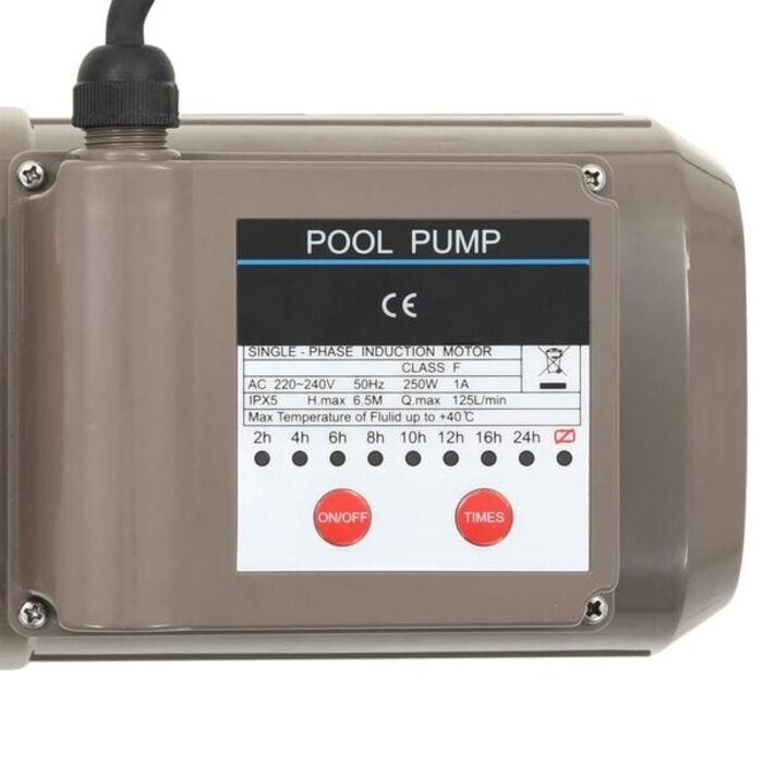 Vidaxl Poolpumpe mit Timer 0,25 PS 8000 l/h - 35% Rabatt
