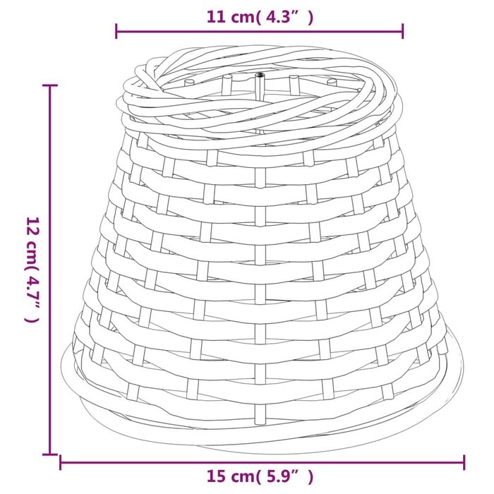 Vidaxl Weiden-Lampenschirm Ø15x12 cm - 29% Rabatt auf unser Ausgepackt-Angebot