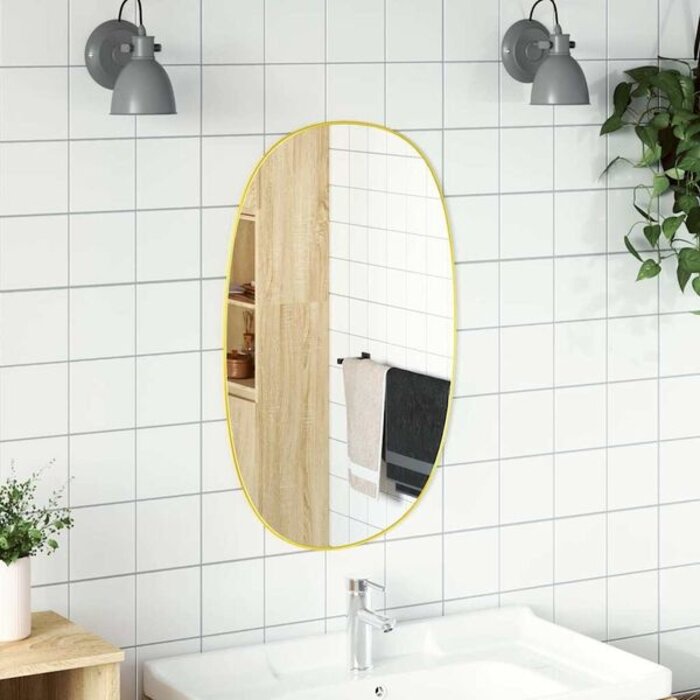 Vidaxl Wandspiegel 80x50 cm in Gold - 62% Rabatt