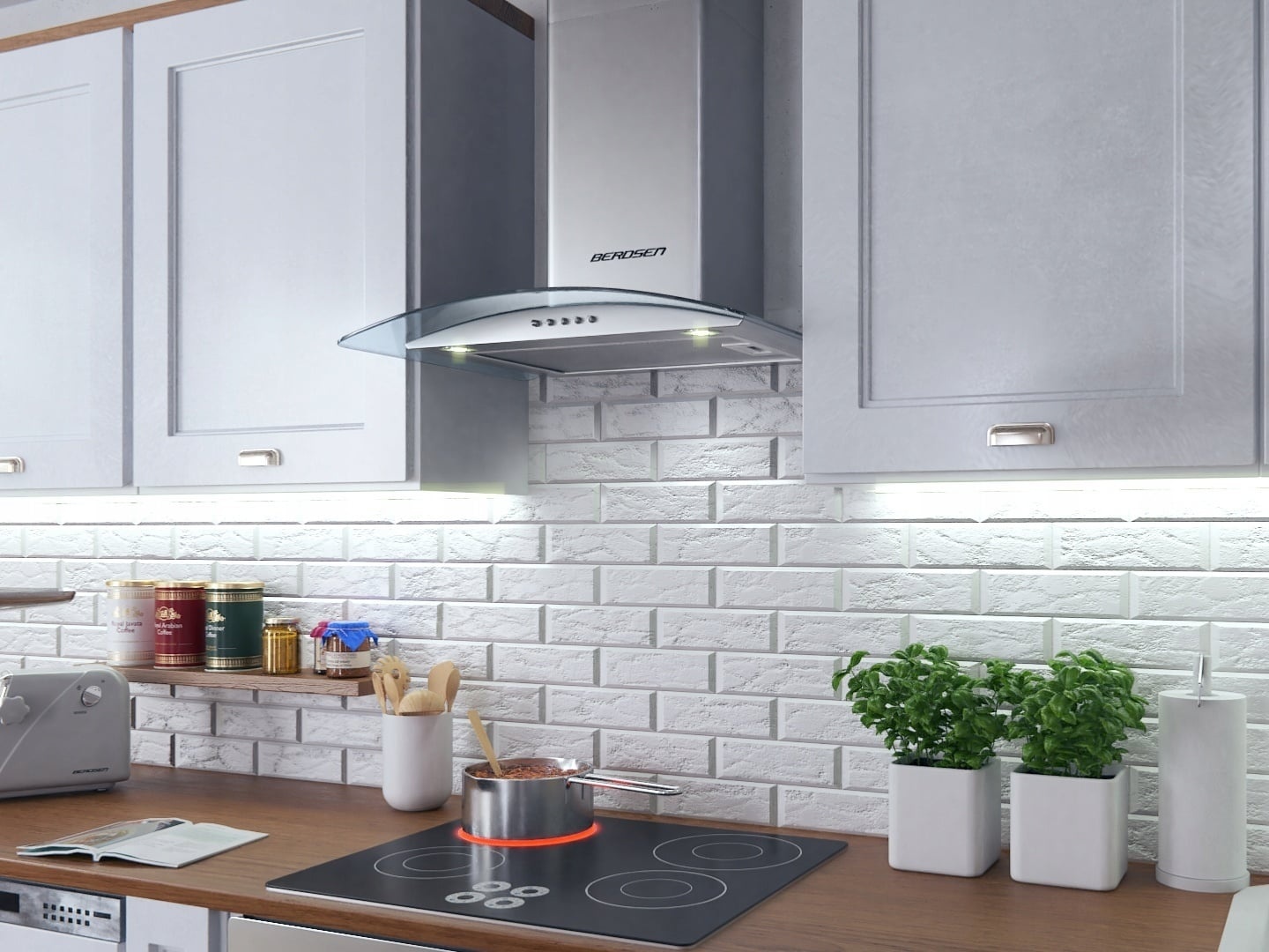 Viking Choice Edelstahl Dunstabzugshaube 84 cm mit 54% Rabatt - Gebogenes Sicherheitsglas