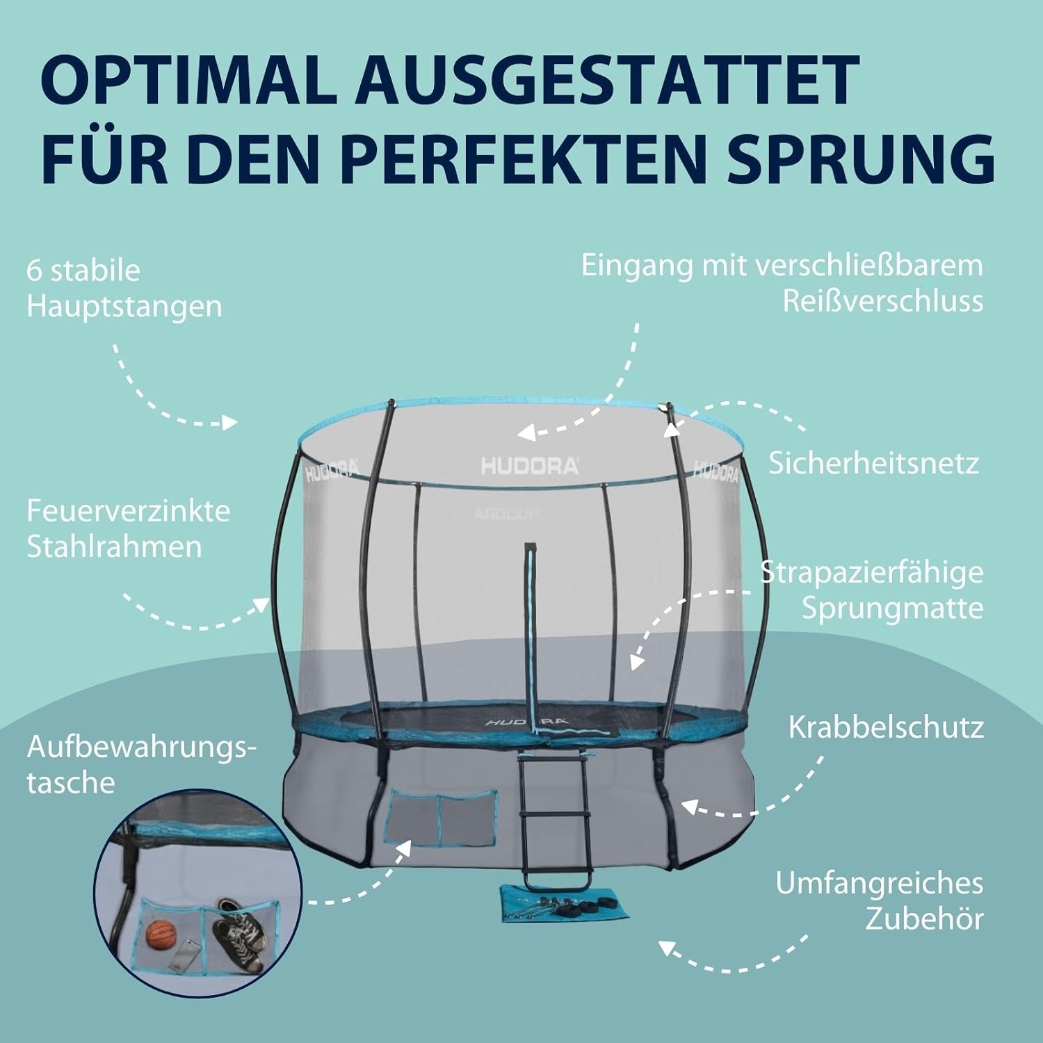 Gartentrampolin 300 cm mit Sicherheitsnetz - 30% Rabatt