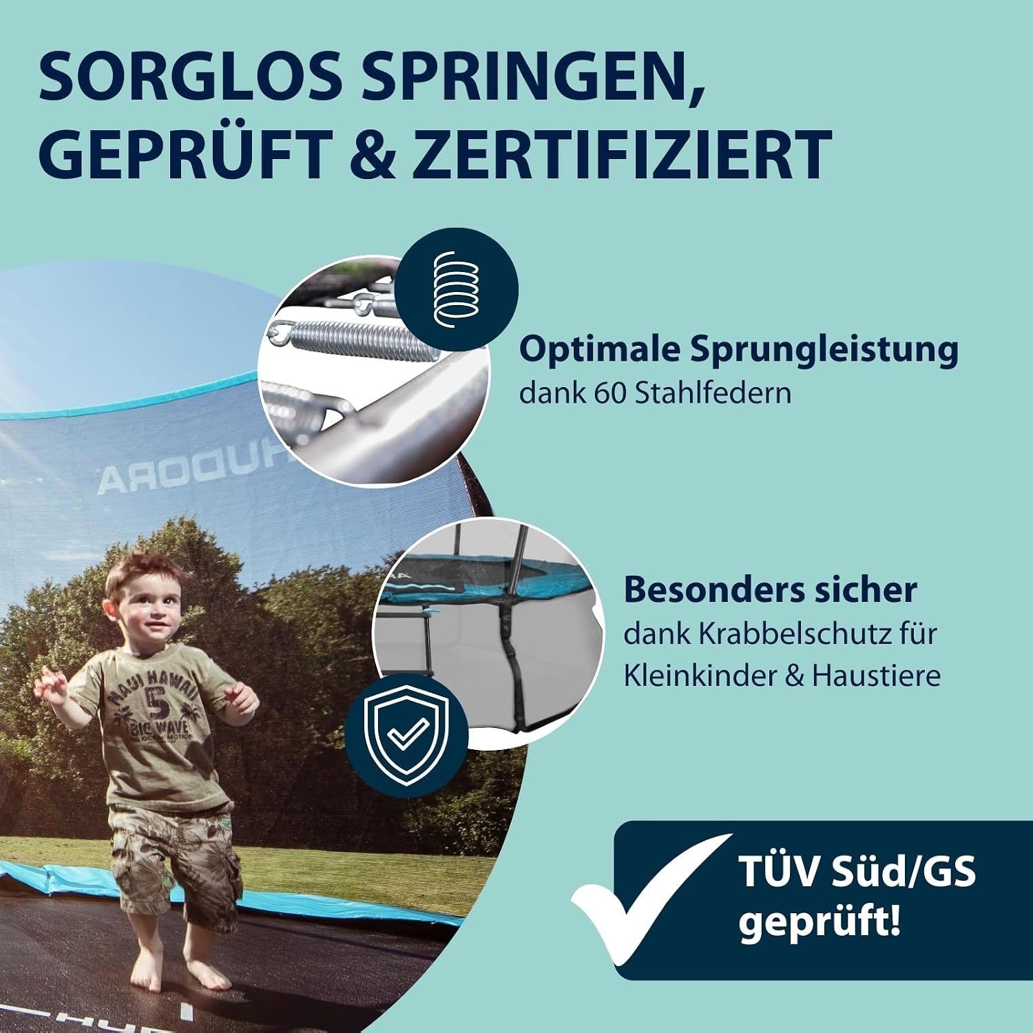 Gartentrampolin 300 cm mit Sicherheitsnetz - 30% Rabatt