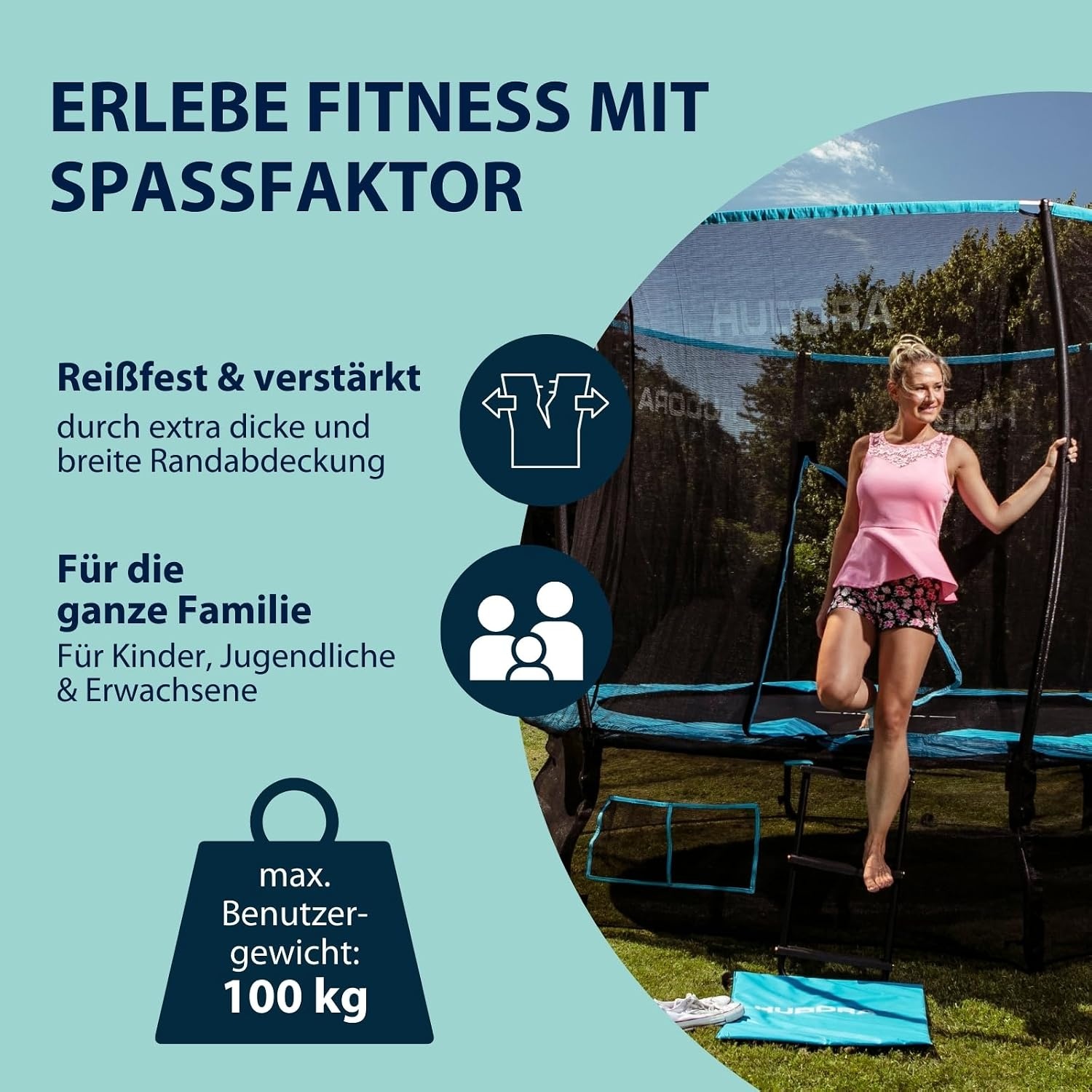 Gartentrampolin 300 cm mit Sicherheitsnetz - 30% Rabatt