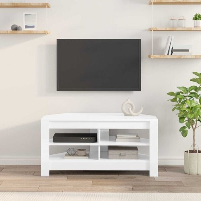 Vidaxl Moderner Eck-TV-Schrank in Hochglanz-Weiß - 34% Rabatt