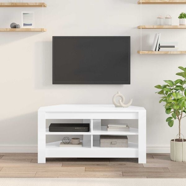 Vidaxl Moderner Eck-TV-Schrank in Hochglanz-Weiß - 34% Rabatt