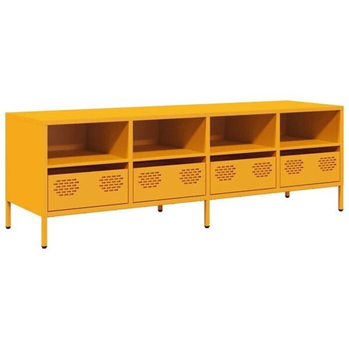 Vidaxl TV-Board 135x39x43,5 cm Senfgelb aus Stahl - 35% Rabatt