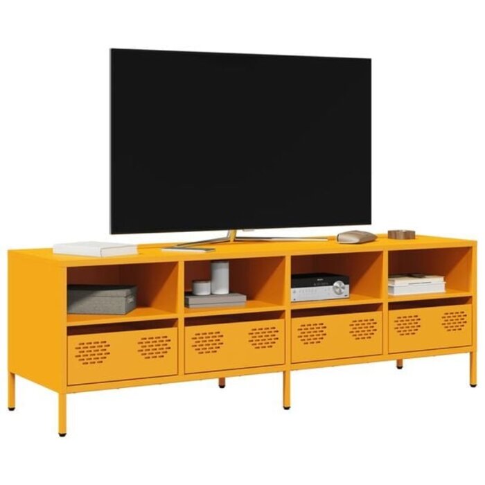 Vidaxl TV-Board 135x39x43,5 cm Senfgelb aus Stahl - 35% Rabatt