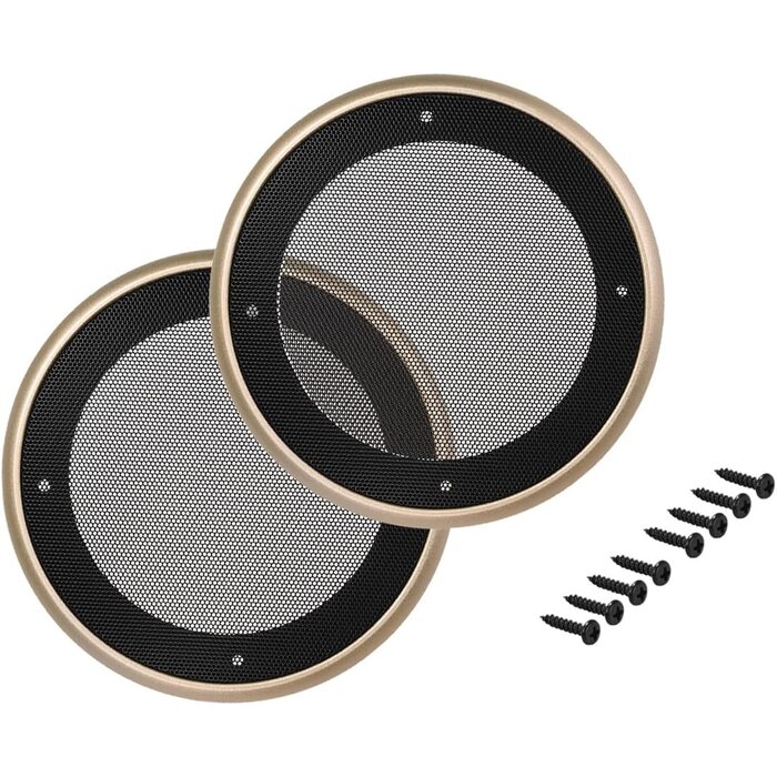2x Subwoofer-Schutzgitter 10,2 cm, Schwarz/Gold - 27% Rabatt