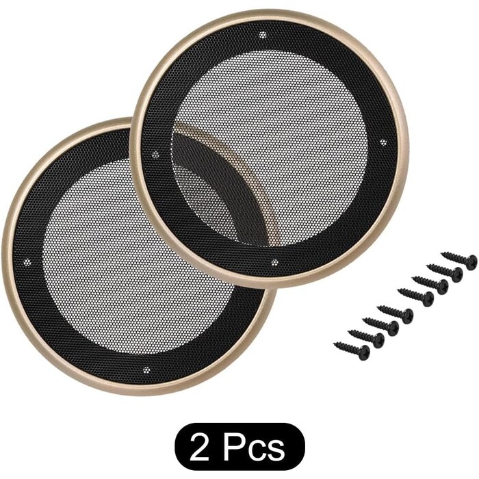 2x Subwoofer-Schutzgitter 10,2 cm, Schwarz/Gold - 27% Rabatt