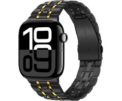 Edelstahl Gliederarmband für Apple Watch - Schwarz-Gold - 40% Rabatt